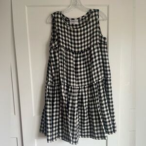 Boneset Studio Gingham Sleeveless Tiered Dress